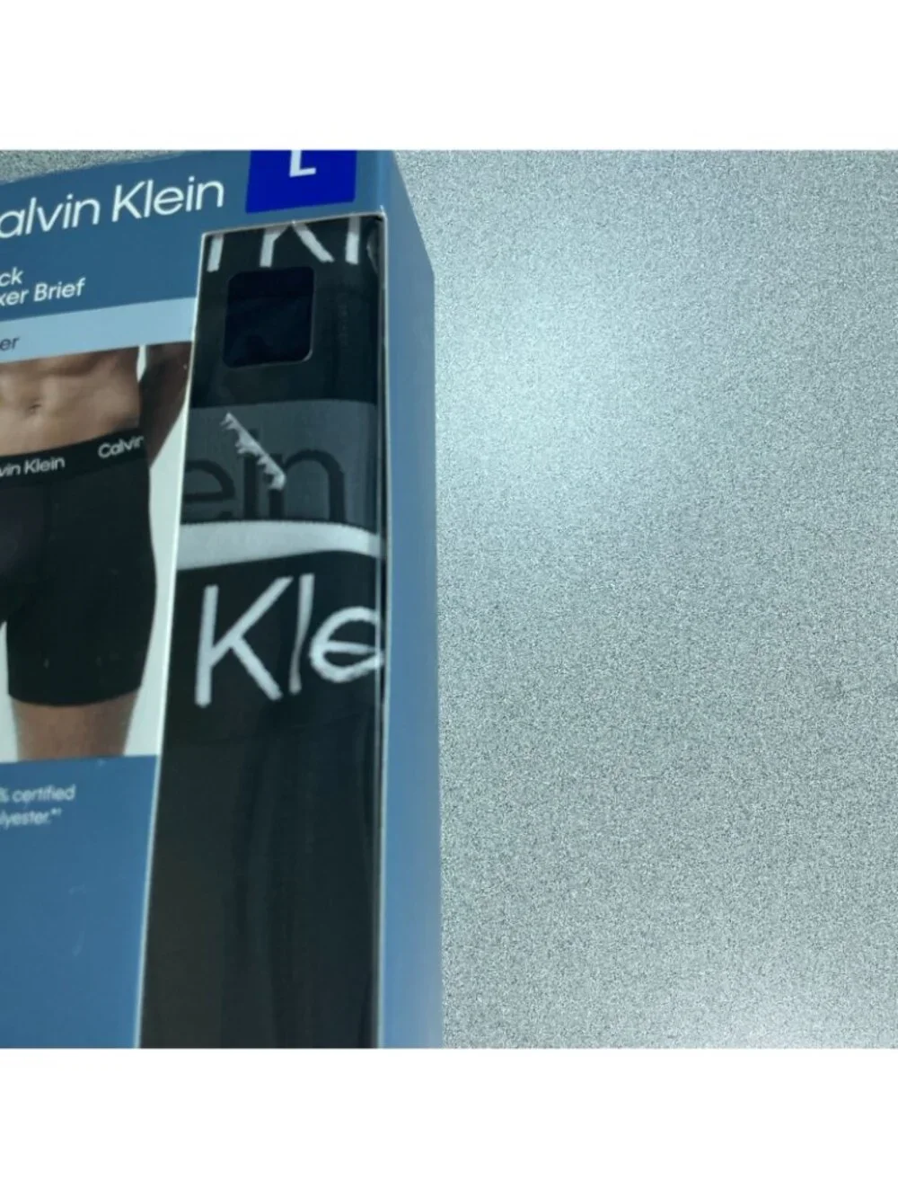 NWT Calvin Klein Men's L Black & Blue 3 Pack Boxer Briefs Microfiber